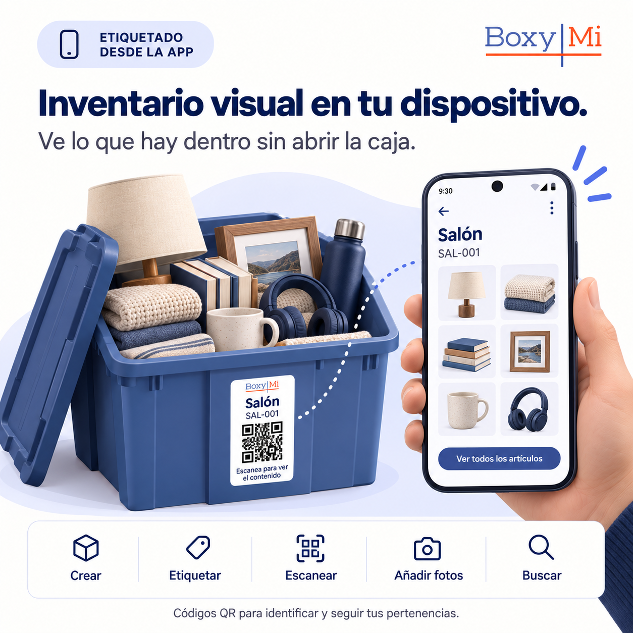 Boxymi: Etiquetas QR para la gestión de pertenencias y inventarios. - Imagen 3